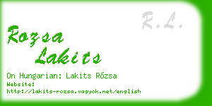 rozsa lakits business card